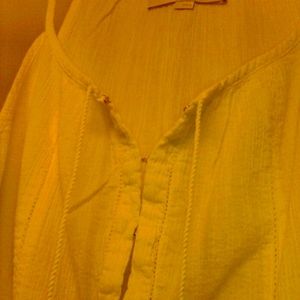 Ann Taylor LOFT Yellow Sleeveless Blouse Size L